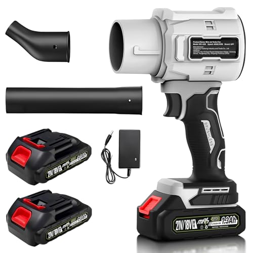 UPF ブロワー 洗車 超強力 2種類のノズル付き エアダスター 電動 380W 高効率 45000RPM 2個バッテリー付き マキタ18V互換バッテリー対応 電動エアダスター 充電式 70MM特大ターボファン コードレス