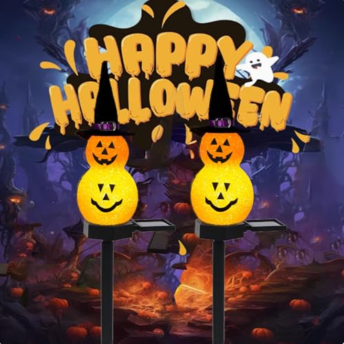 ガーデンライト ハロウィーン ソーラーライト ハロウィン 飾り ライト カボチャ 装飾 2個セット 太陽光発電 自動点灯 消灯 防水 室内 屋外 イベント 雰囲...