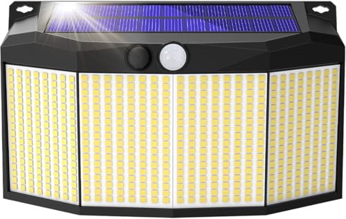 Sugarman ソーラーライト 屋外 センサーライト ソーラー 人感センサー 576LED 4面発光 3つ知能モード 自動点灯 太陽光発電 電気代不要 省エネ...