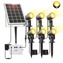 「20時間連続点灯」Linke ガーデンライト ソーラー 6灯 1200LM 6000mAh スポットライト 屋外 IP66防水 電球色 耐久性良い 明暗センサ...