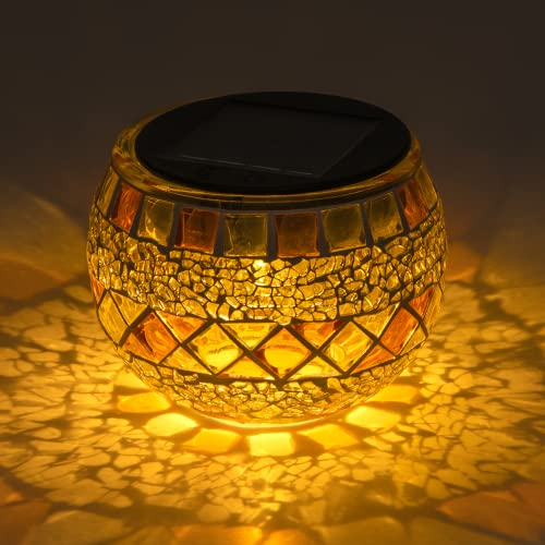Turko ソーラー ガーデンライト モザイク ガラス ランプ LED 照明 屋外 防雨 ステンドグラス テーブルライト ランタン ライト トルコ モロッコ 雑貨 おしゃれ (Type02)