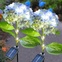 ガーデンライト ソーラーライト 紫陽花 2個セット 暖色 屋外 ガーデニング IP65防水 埋め込みソーラー ロマンチック雰囲気 8つ点灯モード 自動点灯 消灯...