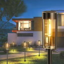 LKCCTK ガーデンライト ソーラー ライト 屋外 照明 庭 透明ランプシェード 暖色LED IP65防水 高輝度 埋め込み式 自動点灯/消灯 歩道 パーティ...