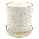 TKY 植木鉢 陶器鉢 鉢植え プランター プラントポット 4号鉢 観葉植物 多肉植物 受け皿 11cm (ホワイト)
