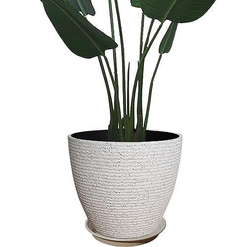 Glynislife プランター 中型 おしゃれ 受け皿付き 植木鉢 深型 軽量 プラスチック 屋内 屋外用 プラン..