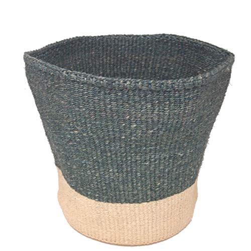 ORIKAGO かご M − 鉢カバー おしゃれ 北欧 鉢カバー モダン 洗濯物 丸 − ツーピース グレー・ナチュラル