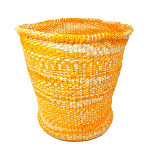 ORIKAGO かご L − 野菜入れ おもちゃ 収納 鉢カバー 黄色 ゴミ箱 北欧 − マーブル イエロー・ナチュラル