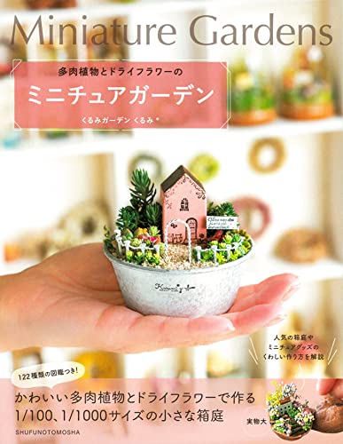 多肉植物とドライフラワーのミニチュアガーデン