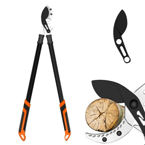 Areden 最新款 園芸用ハサミ ハサミ アルミ柄 長さ75.5CM SK5高級炭素刃物工具鋼鷹口強力ハサミ 歯車助力 園芸バサミ はさみ 剪定ばさみ 剪定鋏 園芸ロッパー 剪定ハサミ 太枝切鋏 アルミ 合金