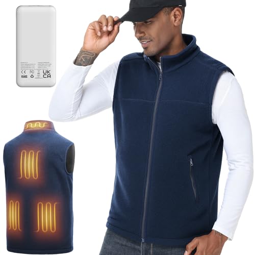 [NAFUAIR] 電熱ベスト ヒーターベスト フリース USB給電式 10000mAhバッテリー 最大60℃ 3段階温度調節 速暖 PSE認証済み 防寒対策 丸洗いOK オフィス/通勤/アウトドアに最適