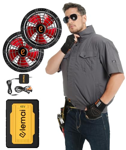 [elemai] 2025年モデル フアン付きウ 遮熱-15℃ 作業服 48V高電圧出力 大容量 ファンバッテリーセット急..