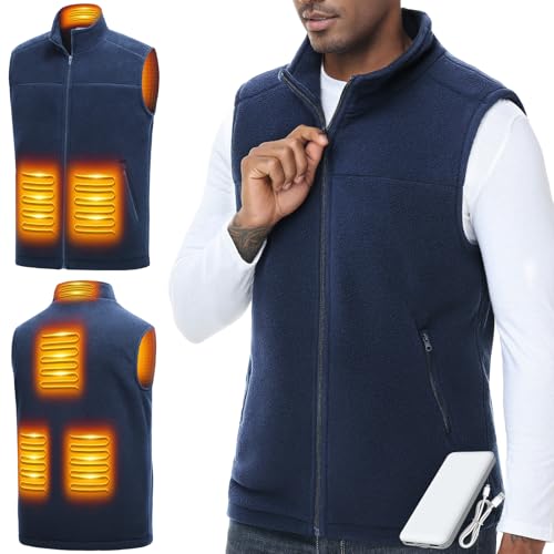 [LABCOOL] 電熱ベスト ボアフリースヒーターベスト USB給電 10,000mAhバッテリー付属 内蔵式スイッチ 3段階温度調整 両面起毛 洗濯可能 通勤/釣り/キャンプ/アウトドアに最適