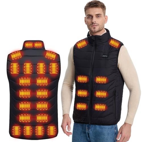 [Yjcnelcr] 加熱ベスト男女兼用電熱ベスト暖かい3速温度調整28ゾーン加熱軽量防寒コート着屋外作業釣り旅行に最適