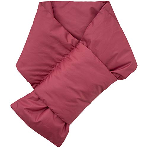 エムール ダウンマフラー 収納ポケット付き 防寒グッズ 5色から選べる ワイン