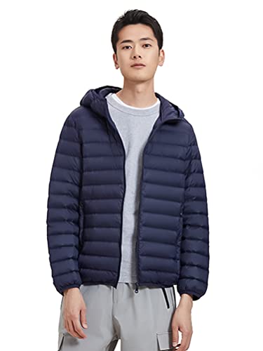 DUZTELYI ダウンジャケット メンズ 軽量 防風 防寒 ダウン コート ライトダウン 収納袋付き DU490 (3XL..