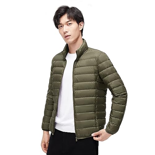 Beylimcy メンズ ダウンジャケット ウルトラライト ダウン ジャケット 無地 軽量 暖かい 防寒 秋冬 収..
