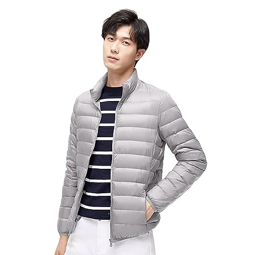 Beylimcy メンズ ダウンジャケット ウルトラライト ダウン ジャケット 無地 軽量 暖かい 防寒 秋冬 収..