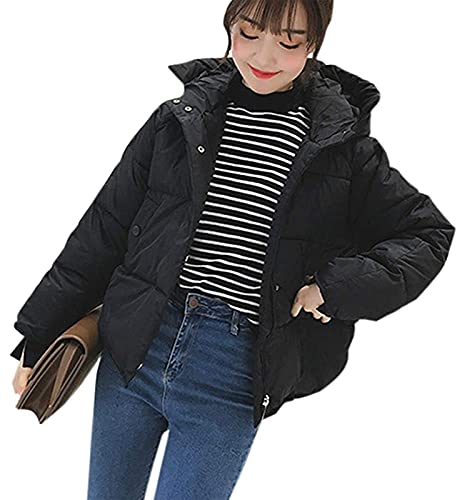 [エアバイ] 中綿 ショートコート ダウン風 フード付き パーカー アウター コート 軽量 防寒 ブルゾン ..