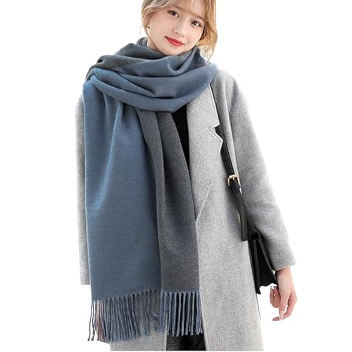 [Trnvco] マフラー レディース 厚手 カシミヤタッチ 秋冬定番 ストール 大判 リバーシブル ショール 両面使える スカーフ 襟巻き 無地 フリンジ付き 防寒 暖かい ふわふわ おしゃれ クリスマス
