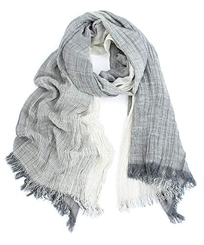 [京都おかげさまで] 大判 ストール 薄手 オールシーズン 冷房対策 紫外線対策 (グレー)