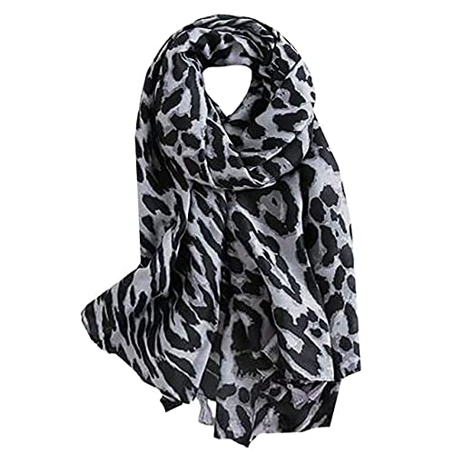 CHROME CRANE(クロム クレイン) レディース ストール ヒョウ柄 アニマル デザイン 大判 マフラー スカ..