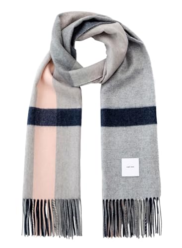 [matti totti] サクラ×ネイビー カシミヤ ストール カシミア ストール 大判 厚手 レディース チェック柄 チェック 100 女性 ロング リバーシブル カシミヤストール カシミアストール ギフト プレ