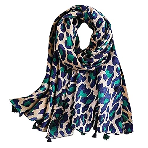 CHROME CRANE(クロム クレイン) レディース ストール ヒョウ柄 アニマル デザイン 大判 マフラー スカ..