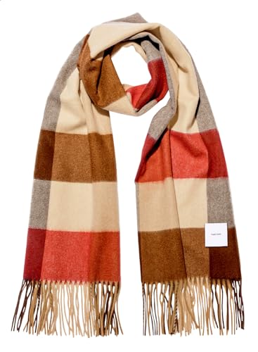 [matti totti] アンティーク × ブラウン カシミヤ ストール カシミア ストール 大判 厚手 レディース チェック柄 チェック 100 女性 ロング リバーシブル カシミヤストール カシミアストール ギ