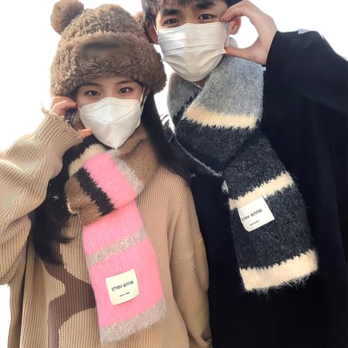 [D.IIZOO] ふわふわ マフラー レディース メンズ 大判ストール 厚手 柔らかい 巻物 スカーフ ふんわり クリスマス プレゼント 贈り物 (ピンク)