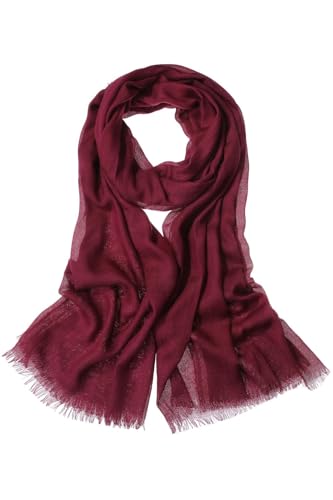 ストール レディース 大判 薄手 春夏 uv カット 春用 夏用 UPF50+ (ワインレッド)