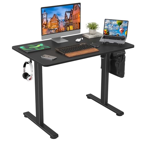 Sunon 昇降デスク 電動 スタンディングデスク 幅100cm 耐荷重80kg 昇降式デスク 上下自動昇降 メモリー機能 静音 パソコンデスク 机 pcデスク オフィスデスク 作業机 テレワーク 【幅100 x 奥行き6