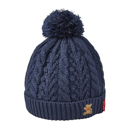 [ミキハウス] ニットフード ニット帽 ぼん天 くま 無地 日本製 ケーブル編み 帽子 フード 男の子 女の..