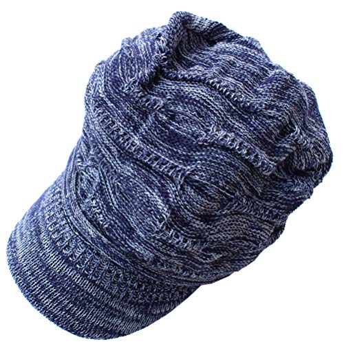 [ピースクロージング] デザイン編み コットンニットキャスケット ケーブル ツバ付き サマーニット帽子 キャップ UVカット ニット帽 ツバ サマー コットン 無地 シンプル 夏用 メンズ レディ