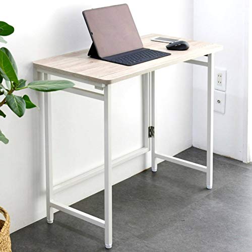 山善(YAMAZEN) 折りたたみ デスク 幅80×奥行40×高さ70cm コンパクト 傷・汚れ・水分・熱に強い天板(メ..