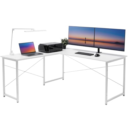 サンワダイレクト L字デスク パソコンデスク L字 モニターアーム対応 幅150cm+90cm 机 PCデスク 木製 ホワイト 100-DESKH011W