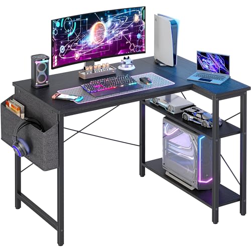 ティクラブ (TIQLAB) L字型ゲーミングデスク 100x70cm パソコンデスク 収納バッグ付き オフィスデスク ..