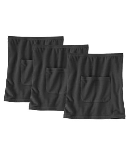 [ニッセン] インナーシャツ 秋 冬 ウォームコアリッチ ポケット付腹巻3枚組（吸湿発熱・UVカット） 黒3枚 M