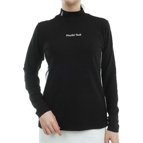 [マンシングウェア] 長袖シャツ 【ENVOY】 ハイネック 総柄 ロゴ 吸湿発熱 ストレッチ インナー ゴルフ MG4FLS52L レディース BK00(ブラック)