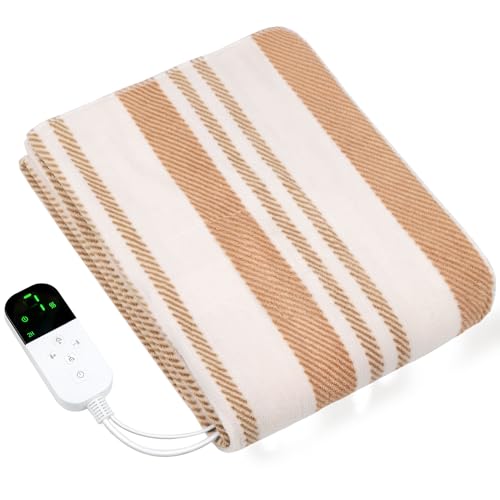 電気毛布 掛け敷き兼用 洗える【160x80cm 2-4-8-12H切タイマー】節電 電気ブランケット 7段階温度調節 80W 速暖 省エネ ダニ退治 軽くて柔かい生地 肩掛け 膝掛け シングル 防寒対策 暖房器具 キ