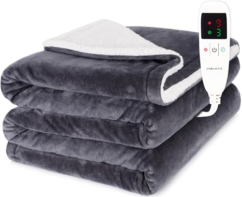 電気毛布 掛け敷き兼用 大判 190×130cm セミダブル 洗濯ネット付き 速暖 9段階温度調節 タイマー付き 節電 省エネ ダニ退治 防寒対策 丸洗いOK 厚手フランネル＆シープボア 肩掛け 膝掛け PSE認
