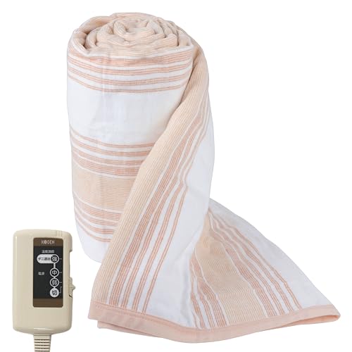 広電(KODEN) 電気毛布 掛け 敷き 188×130cm 洗える ダニ退治 スライド温度調節 オレンジ ボーダー スト..