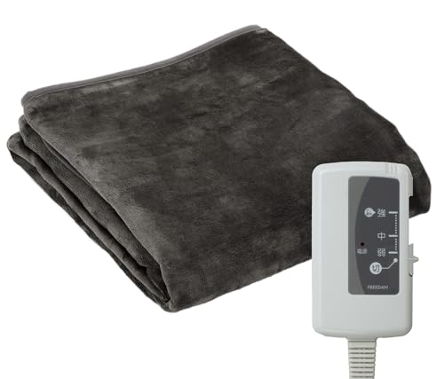 フリーダン 電気毛布 掛け敷き188×130cm グレイ フランネル 洗える ダニ退治 スライド式温度調節 かけ かけ毛布 掛敷 掛け敷き兼用 洗濯可能 シングル ダブルサイズ 一人用 省エネ ふわふわ