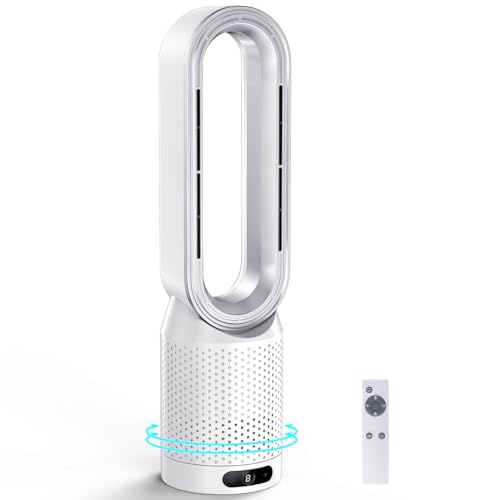 【2025新登場・冷暖兼用羽なし扇風機】SAMONIC タワーファン 冷風機 3段階暖風・10段階冷風切り替え 100°自動首振り 強風&微風&静音モード 大風...