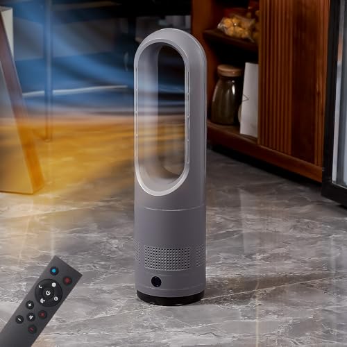 【夏も冬も、これ一台】 SKK タワーファン 冷暖切替 冷暖両用扇風機 温風 送風 送風8段階&温風3段階 首振り80度 9時間 切タイマー おやすみモード リモコン付き 空気循環 DCモーター 羽根無し