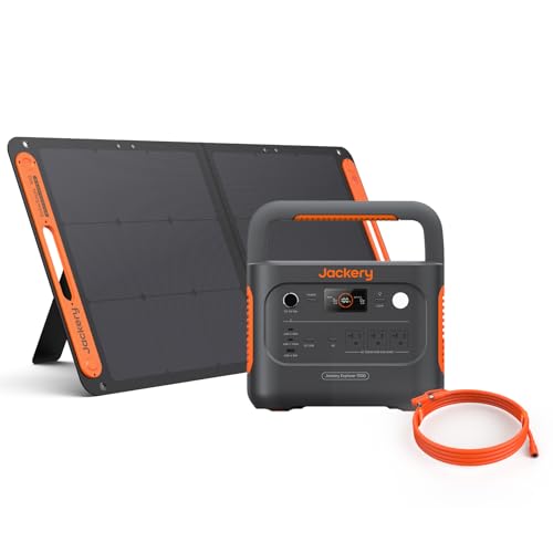 Jackery Solar Generator 1000 New 1070Wh ポータブル電源 100W ソーラーパネル 1枚 接続用5M延長コード 1本 3点セット 60分でフル充電 リン酸鉄 長寿命 バッテリー 定格出力1500W 瞬間最大3000W 家庭用 アウト