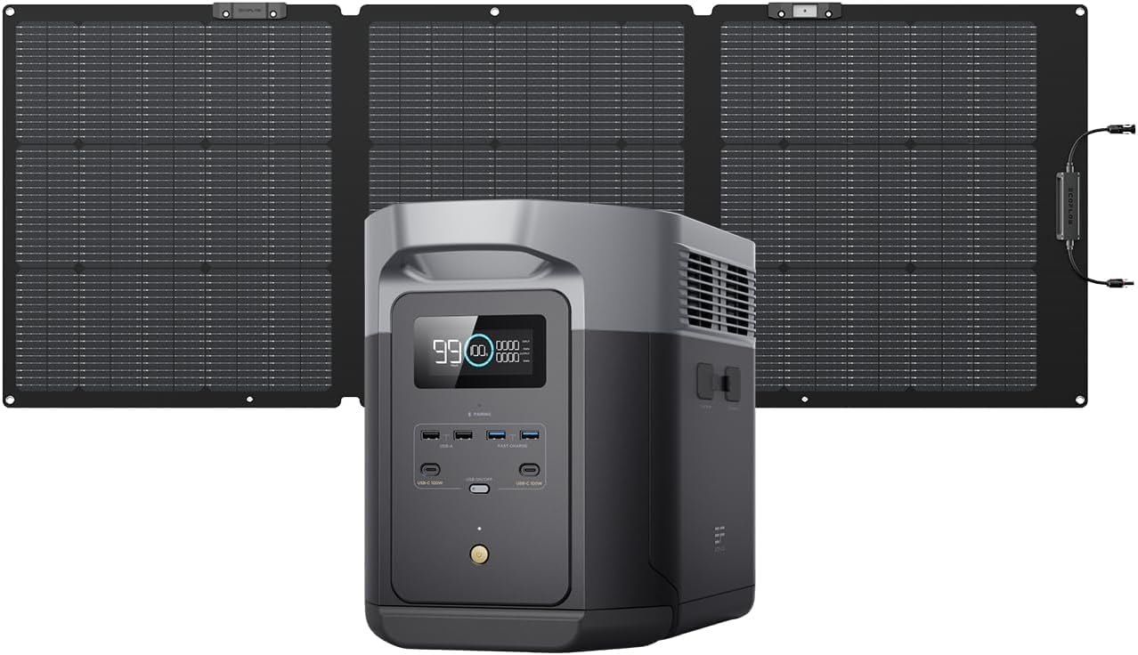 EcoFlow ポータブル電源 DELTA 2 Max + 160W ソーラーパネル 2点セット 2 ...