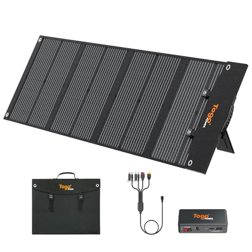Togo Power ソーラーパネル 120W 22V/5.45A ソーラーチャージャー 単結晶 2 ...