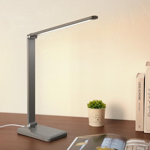 atRise [アットライズ] デスクライト led 折りたたみ 【目に優しい 手元を明るく照らす】5段階調色 10..