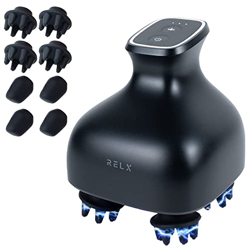 RELX EMS ヘッドスパ IPX7防水 (日本企業企画) 美容家電 頭皮ブラシ 頭皮ケア ギフト プレゼント スカルプケア (マットブラック)