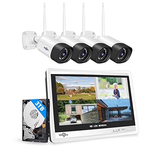���������β����������к������⤢������ȥ���� �磻��쥹Hiseeu 12�����LCD�վ���˥����η�NVR 1920P 500�����ǥ磻��쥹�����4�楻��...